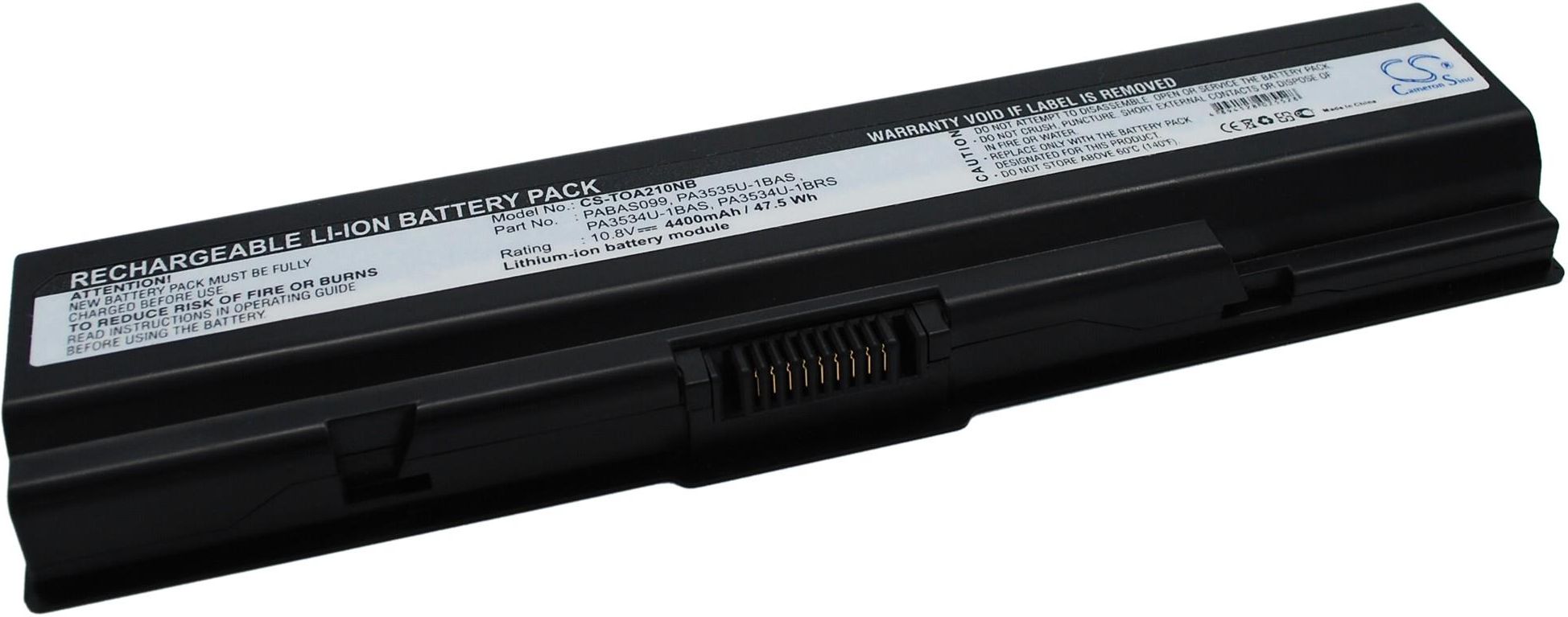 AT Batteria Per Portatile Toshiba Satellite A200, 5200mAh 10.8V, 6 Celle, Li-Ion, Alta Capacità, Garanzia Italiana 2 Anni