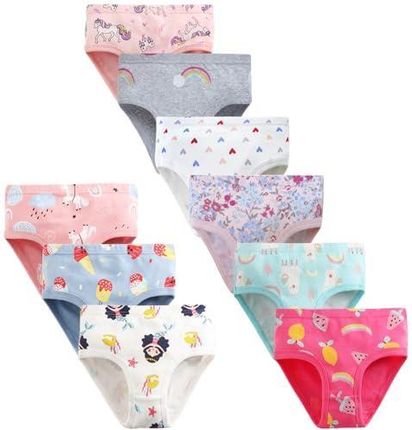 JackLoveBriefs Bawełniane majtki dziewczęce Opakowanie 9&12 (2-9 lat, G301, 6-7 lat