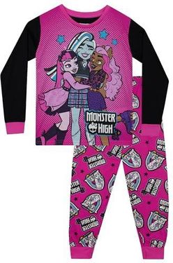 Piżama Monster High | Piżama dziewczęca z długim rękawem Draculaura | Piżamy dla dzieci | Różowy | 122