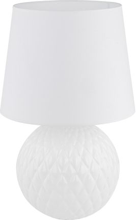 TK Lighting Santana 16046 lampa stołowa lampka nowoczesna loft elegancka glamour abażur materiałowy 1x15W E27 biała