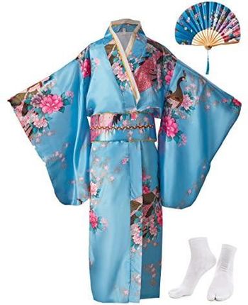 KRUIHAN Dziecięca Yukata Vintage Japoński Styl - Dziewczyna Kimono Dzieci Sukienka Tradycyjna Odzież Jedwabna Tkanina Szlafrok Odzież Ślubna Impreza S