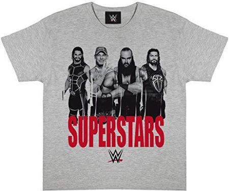 Koszulka WWE Superstars, dla dzieci, 5-15 lat, szara, oficjalny produkt, szary, 9-10 lat