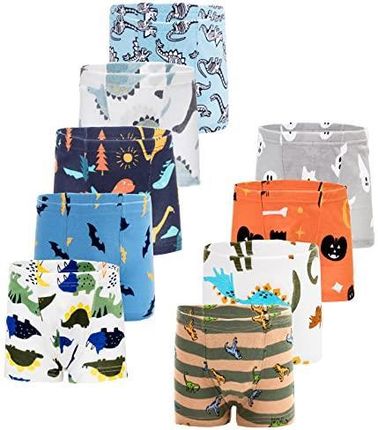 JackLoveBriefs Bokserki dla chłopców, bawełniane, bielizna dziecięca (2-10 lat, opakowanie 9 sztuk), A6, 4-5 lat