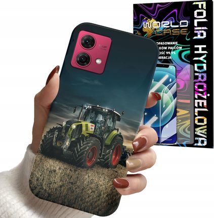 World Case Etui Do Motorola Moto G84 Traktor Ciągnik Pole Rolnik Pleck Folia