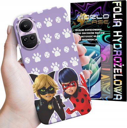 World Case Etui Do Oppo Reno 10 Pro 5G Miraculum Biedronka Kot Bajka Folia