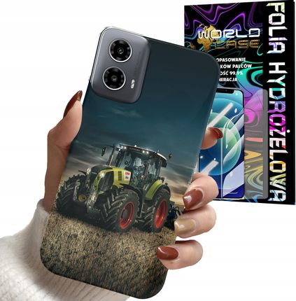 World Case Etui Do Motorola Moto G34 5G Traktor Ciągnik Pole Rolnik Pleck Folia