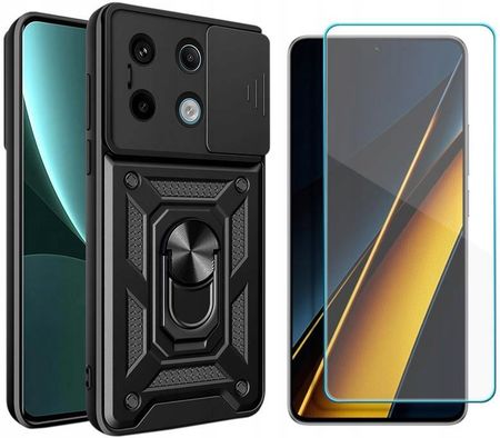 Gsm Hurt Etui Do Xiaomi Note 13 Pro 5G I Poco X6 5G Case Camshield Ring Czar I Szkło