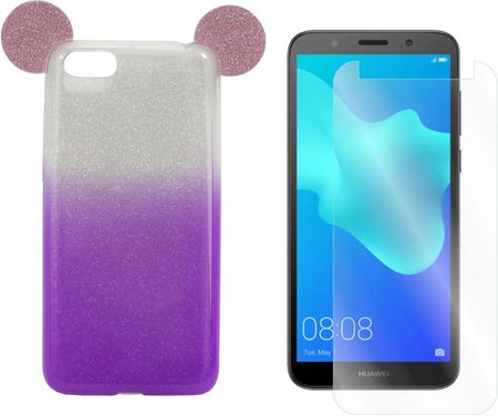 Gsm Hurt Etui Pokrowiec Nakładka 3D Mickey Do Huawei Y5 2018 Dra-L21 Fioleto I Szkło