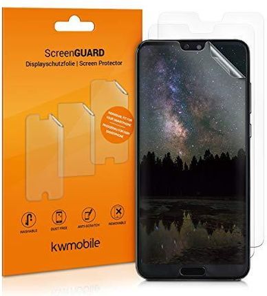 Kwmobile Zestaw 3 Ochraniaczy Ekranu Kompatybilny Z Huawei P20 Pro Krystalicznie Czysta Folia Ochronna Do Telefonu Komórkowego