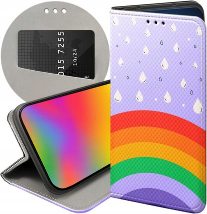 Hello Case Etui Z Klapką Do Tecno Spark Go 2024 Tęcza Rainbow Futerał Pokrowiec