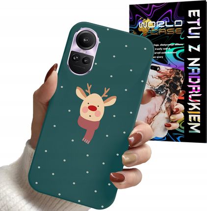 World Case Etui Case Do Oppo Reno 10 Pro 5G Świąteczne Renifer Mikołaj