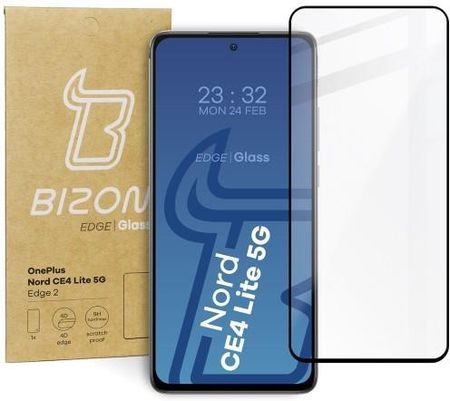 Szkło hartowane Bizon Glass Edge 2 do OnePlus Nord CE4 Lite 5G, czarne