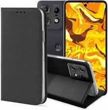 Hello Case Etui Z Klapką Do Motorola Edge 50 Pro Czarne Zamykane Magnetyczne Kabura