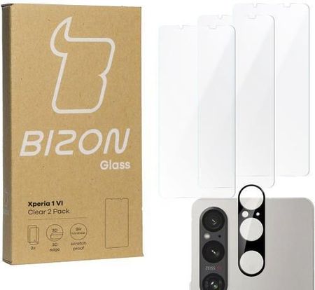 Bizon 3X Szkło + Szybka Na Aparat Clear 2 Pack Do Sony Xperia 1 Vi