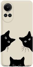 Pieceofcase Etui Czarne Matowe Z Nadrukiem Oppo Reno 10 5G Koty