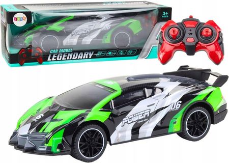 Leantoys Auto Sportowe Zdalnie Sterowane Rc 1:10 25Km/H Światła Zielony