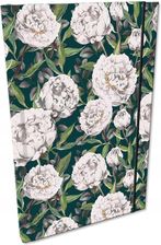 Ev-Corp Notes A5 Kratka Z Gumką Soft Touch Peonie W Zieleni