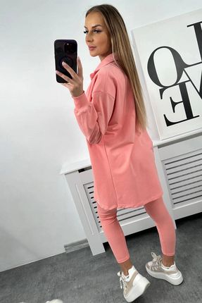 Komplet 3-częściowy bluza, top i legginsy morelowy - zdjęcie 3