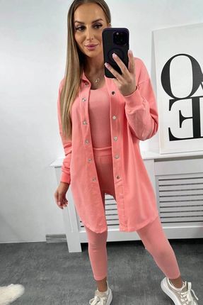 Komplet 3-częściowy bluza, top i legginsy morelowy - zdjęcie 4