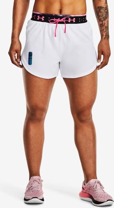 Spodenki damskie Under Armour  RUN ANYWHERE HI Short-WHT XS