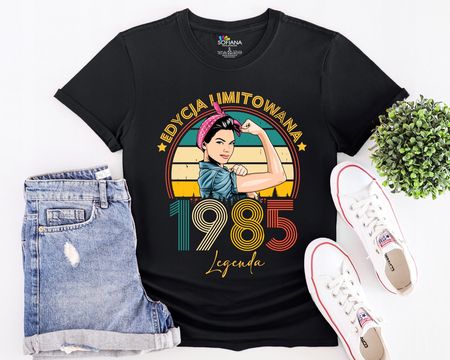 Koszulka damska na urodziny rocznik 1985 Vintage L - zdjęcie 4