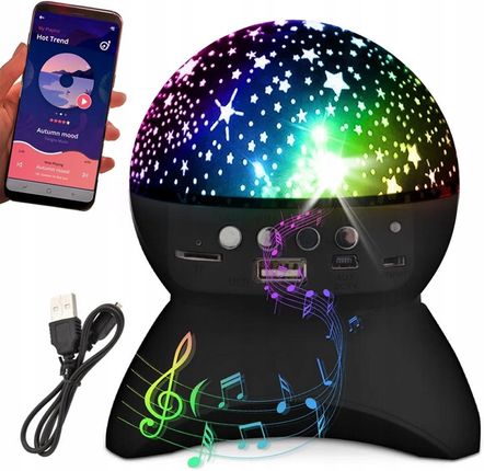 PROJEKTOR GWIAZD LAMPKA NOCNA NIEBA STAR LED GŁOŚNIK BLUETOOTH USB RZUTNIK