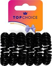 Zdjęcie TOP CHOICE Gumki do włosów - czarne (20063) 1 op. - 6 szt. - Lubin