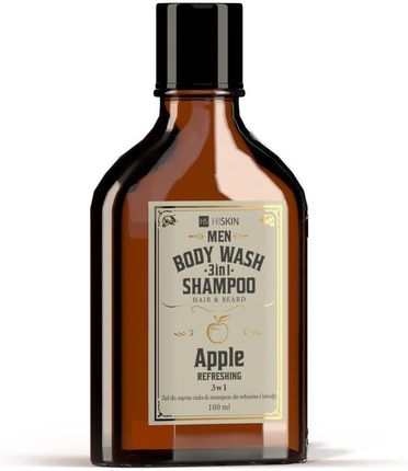 Hiskin Men Whisky Żel Do Mycia Ciała I Szampon Włosów Brody 3W1 Apple 100ml (Mini)