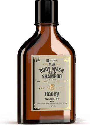 Hiskin Men Whisky Żel Do Mycia Ciała I Szampon Włosów Brody 3W1 Honey 330ml