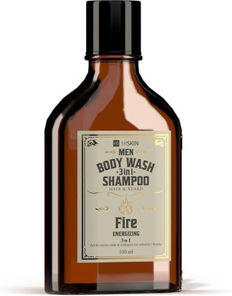 Hiskin Men Whisky Żel Do Mycia Ciała I Szampon Włosów Brody 3W1 Fire 330ml