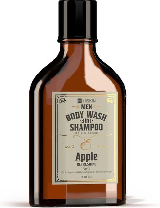 Hiskin Men Whisky Żel Do Mycia Ciała I Szampon Włosów Brody 3W1 Apple 330ml