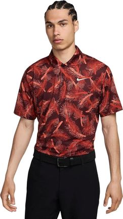 Nike Dri-Fit Tour Pine Print Dragon Red/White XL Koszulka Polo