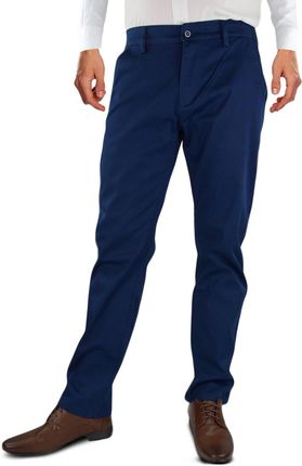 Ciemnoniebieskie eleganckie spodnie męskie chinosy BM329-6