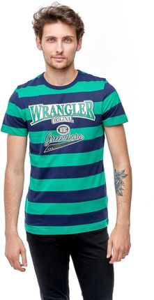 WRANGLER SS STRIPE LOGO TEE NAVY W7E1FK114