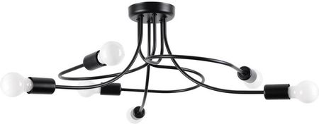 Sollux Przysufitowa Lampa Levar Sl.1456 Do Salonu Nowoczesny Czarny (Sl1456)