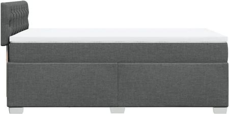 vidaXL Łóżko kontynentalne z materacem ciemnoszara tkanina 90x190 cm 3285751 - zdjęcie 2