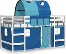 VidaXL Dziecięce Łóżko Na Antresoli Z Tunelem Niebieskie 90x200Cm 3206995