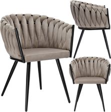 Zdjęcie Krzesło Welurowe Plecione Aston Velvet Taupe - Biała Podlaska