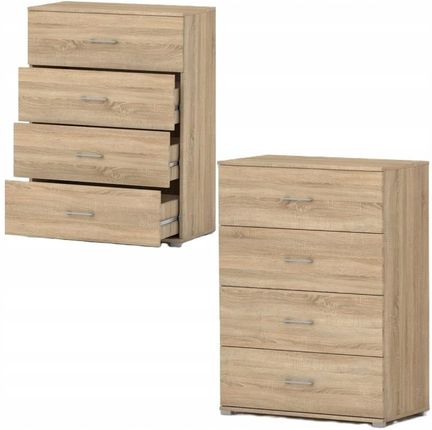 Nietylkomeble Komoda Wysoka Nowoczesna Do Salonu i Biura ML-PNN-4S Dąb Sonoma 110x50