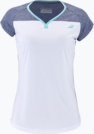 Babolat Koszulka Tenisowa Dziecięca Play Cap Sleeve White Blue Heather