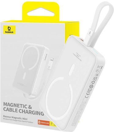 Baseus Powerbank Magnetyczny Magnetic Mini 10000Mahlightning 20W Magsafe Biały