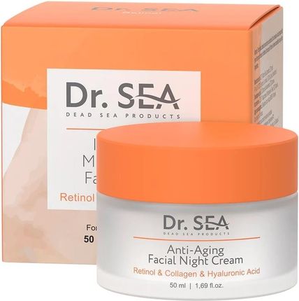 Krem Dr. Sea Izrael Dr. Sea Anti-Aging Facial Night Cream Retinol Collagen & Hyaluronic Acid Odżywczy Na Noc Z Retinolem I Kolagenem 50Ml