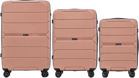 Zestaw 3 walizek Wings Sparrow - polipropylen ROSE GOLD