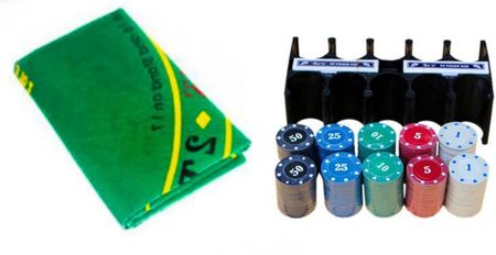 Leantoys Zestaw do gry w pokera plansza 2 talie kart żetony - zdjęcie 4