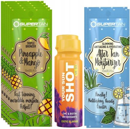 Supertan Pineapple & Mango 5x 15ml Potrójny Bronzer + Gratisy