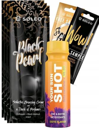 Soleo Black Pearl 3x15ml Mocny Bronzer Do Opalania + Gratisy