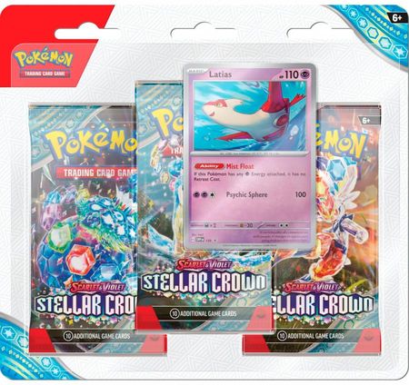 Pokemon TCG Scarlet & Violet - Stellar Crown 3-Pack Blister booster (Latias)