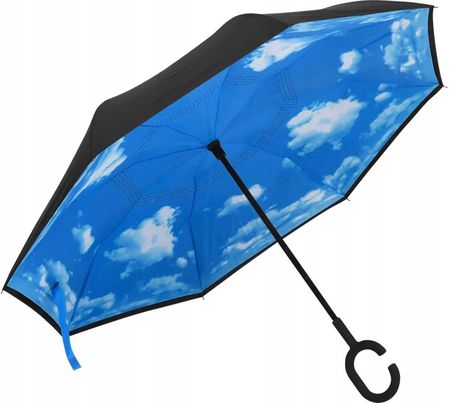 Parasolka z uchwytem w kształcie litery C, czarna, 108 cm