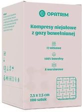 Tolife Opatrim Kompresy Niejałowe Z Gazy Bawełnianej 17 Nitkowe 8 Warstwowe 7,5 X 7,5Cm 100Szt.