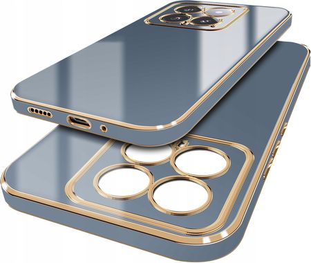 Krainagsm Etui Do Xiaomi 14 Gold Glamour Szkło Ochronne 9H